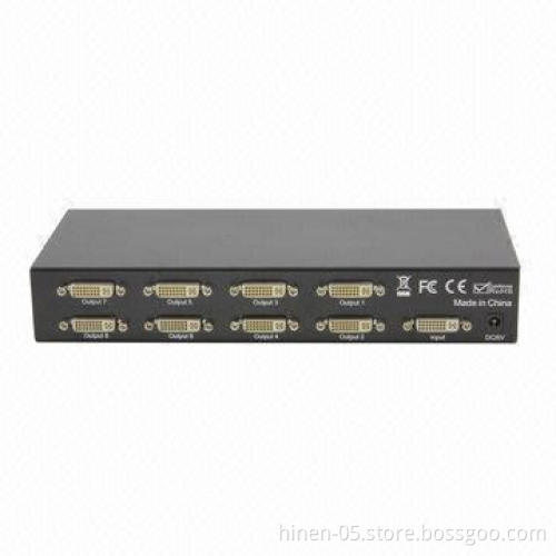 8-port DVI Splitter, Supports Highest Video Resolution 1,080P